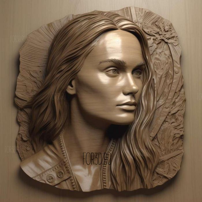 Keira Knightley 3 stl model for CNC